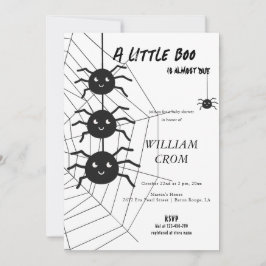 Halloween Black and White Spider Web Babydusche Einladung