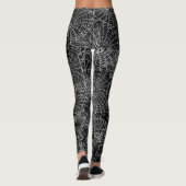 Halloween Black and White Spider Web Leggings (Rückseite)