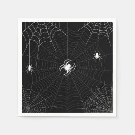 Halloween Black and White Spider Web Serviette