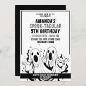 Halloween Black and White Spooky Ghosts Geburtstag Einladung (Vorne/Hinten)