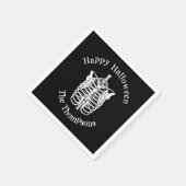 Halloween Black and White Spooky Skeleton Serviette (Ecke)
