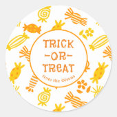 Halloween Black and White Trick oder Treat Runder Aufkleber (Vorderseite)