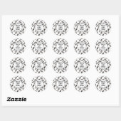 Halloween Black and White Trick oder Treat Runder Aufkleber (Blatt)