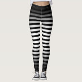 Halloween Black and white vertical stripes ombre Leggings (Vorderseite)