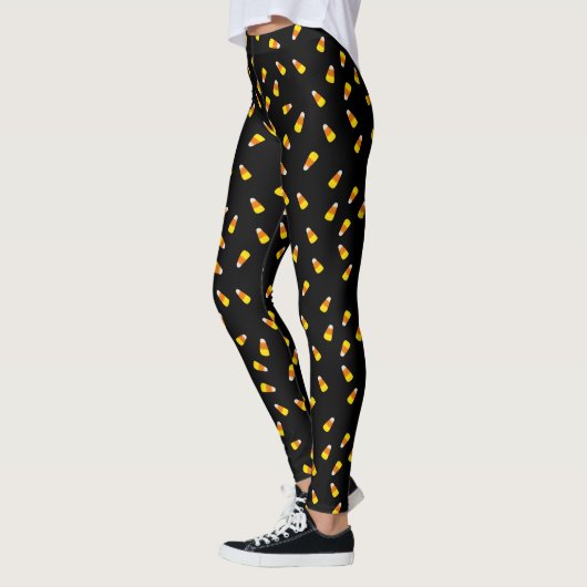 Hallowe'en black background candy corn leggings (Links)