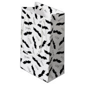 Halloween Black Bat Boo Spooky Muster Kleine Geschenktüte (Rückseite Schrägansicht)
