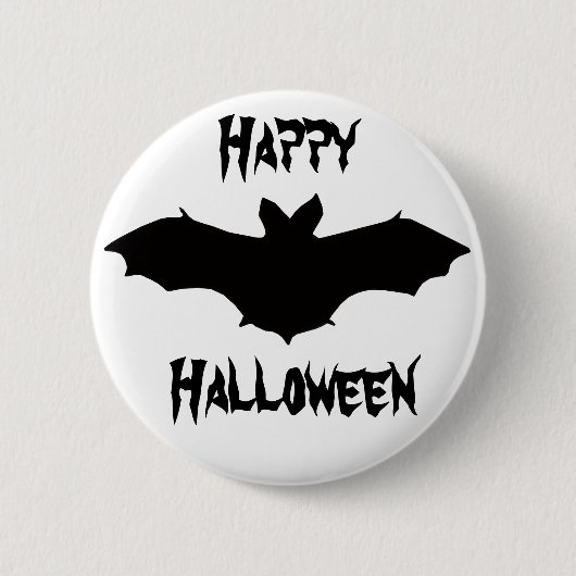 Halloween Black Bat Button (Vorderseite)