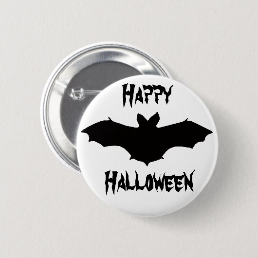 Halloween Black Bat Button (Vorne & Hinten)