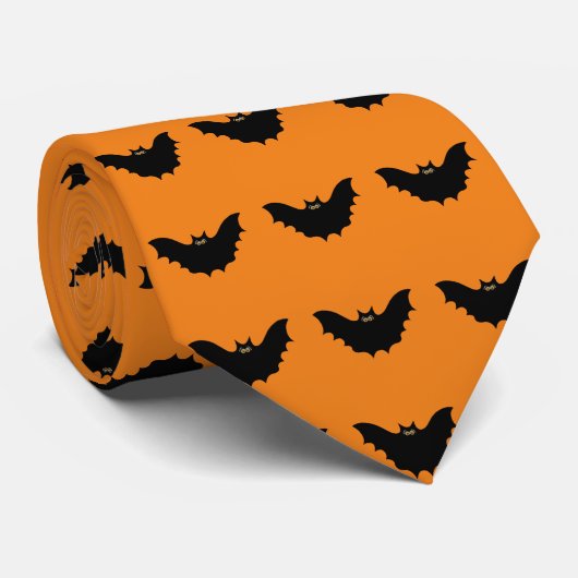 Halloween Black Bat Krawatte (Gerollt)
