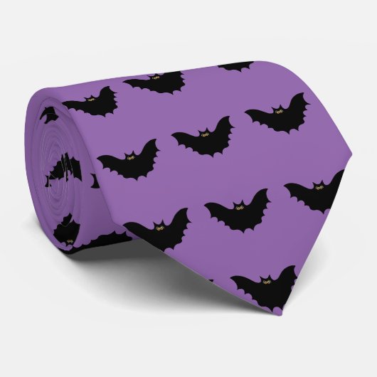 Halloween Black Bat Krawatte (Gerollt)