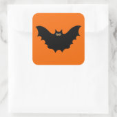Halloween Black Bat Lila Schürze Quadratischer Aufkleber (Tasche)