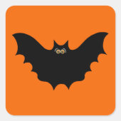 Halloween Black Bat Lila Schürze Quadratischer Aufkleber (Vorderseite)