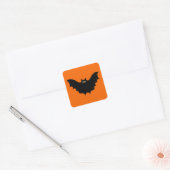 Halloween Black Bat Lila Schürze Quadratischer Aufkleber (Umschlag)