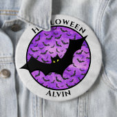 Halloween Black Bat Random Muster Lila BG Button (Beispiel)