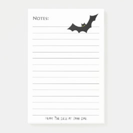 Halloween Black Bat Silhouette - Linke weiße Notiz