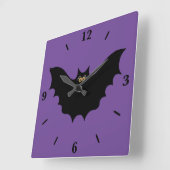 Halloween Black Bat Square Wall Uhr (Winkel)