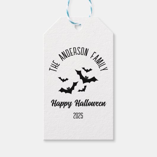 Halloween Black Bats Personalisiert Name Year Geschenkanhänger (Vorderseite)