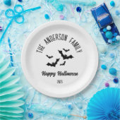 Halloween Black Bats Personalisiert Name Year Pappteller (Party)
