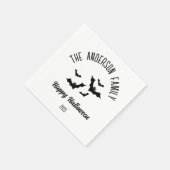 Halloween Black Bats Personalisiert Name Year Serviette (Ecke)
