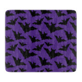 Halloween black bats purple cool spooky pattern schneidebrett (Vorderseite)