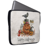 Halloween Black Bird und Pumpkins Laptop Sleeve (Vorne Rechts)