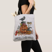 Halloween Black Bird und Pumpkins | Tragetasche Tasche (Von Nahem)