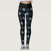 Halloween Black Blue Pumpkin Pattern Kostüm Leggings (Vorderseite)