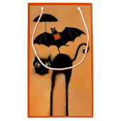Halloween Black Cat and Bat Kleine Geschenktüte (Rückseite)