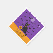Halloween Black Cat and Bats Paper Napkin Serviette (Ecke)