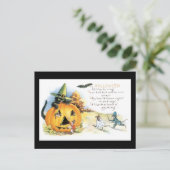 Halloween Black Cat and Mouse Postkarte (Stehend Vorderseite)