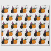 Halloween Black Cat and Pumpkin Pattern Craft Geschenkpapier (Flach)