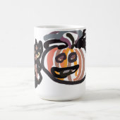 Halloween black cat and raven kaffeetasse (Mittel)