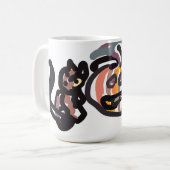 Halloween black cat and raven kaffeetasse (Vorderseite Links)