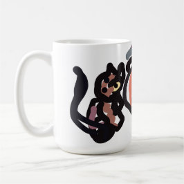 Halloween black cat and raven kaffeetasse