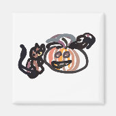 Halloween black cat and raven magnet (Vorne)