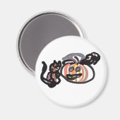 Halloween black cat and raven magnet (Vorderseite/Rückseite)