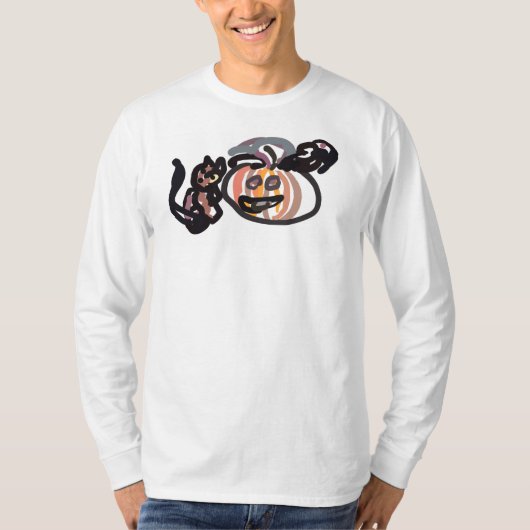 Halloween black cat and raven T-Shirt (Vorderseite)