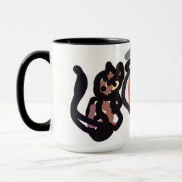 Halloween black cat and raven tasse