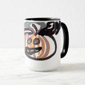 Halloween black cat and raven tasse (VorderseiteRechts)