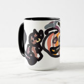 Halloween black cat and raven tasse (Vorderseite Links)
