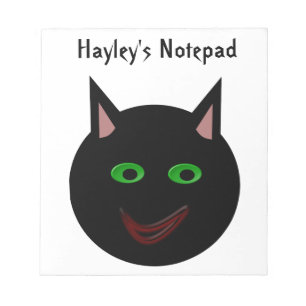 Halloween Black Cat Anpassbare Notepad Notizblock