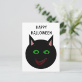 Halloween Black Cat Anpassbare Postkarte (Stehend Vorderseite)