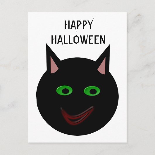 Halloween Black Cat Anpassbare Postkarte (Vorderseite)