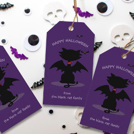 Halloween Black Cat Bat Trick oder Treat Gift Tags Geschenkanhänger