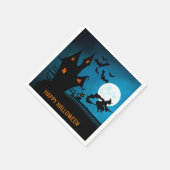 Halloween Black Cat Bats Party Serviette (Ecke)