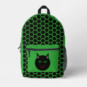 Halloween Black Cat Bedruckter Rucksack (Vorderseite)