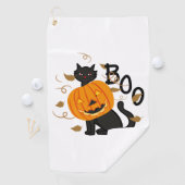 Halloween Black Cat Boo Golfhandtuch (Insitu)