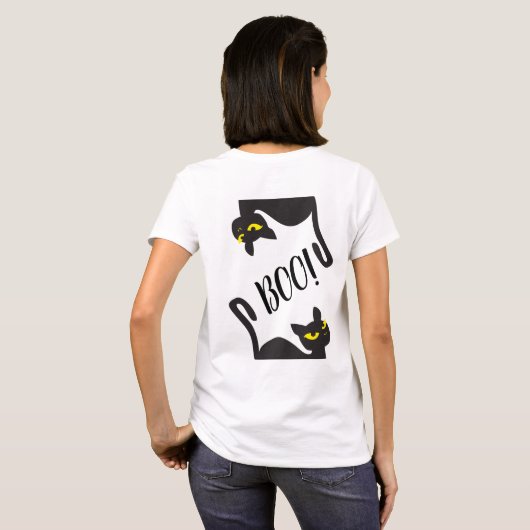 Halloween Black Cat, Boo! Leckerei oder Trick, Tre T-Shirt (Schwarz voll)