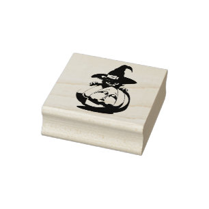 Halloween Black Cat Briefmarke Gummistempel