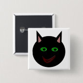 Halloween Black Cat Button (Vorne & Hinten)